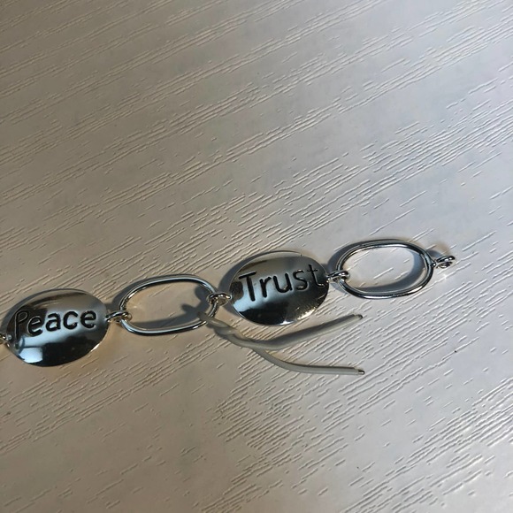 Vintage 90s JcPenney Sterling Silver Spiritual Christian Encouraging Bracelet - Picture 6 of 13